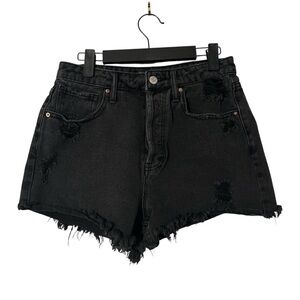 Wild Fable Black Super High-Rise Cutoff Button Fly Jean Shorts Women’s Size 4